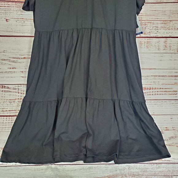 Seven7 Black Tiered Cottagecore Dress Sz 1X Ruffle Pleated Stretchy Pockets NWT - Picture 6 of 16
